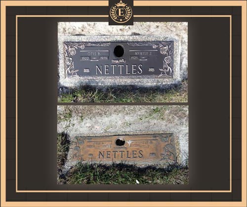Grave Marker Bronze Refinishing for Husband and Wife